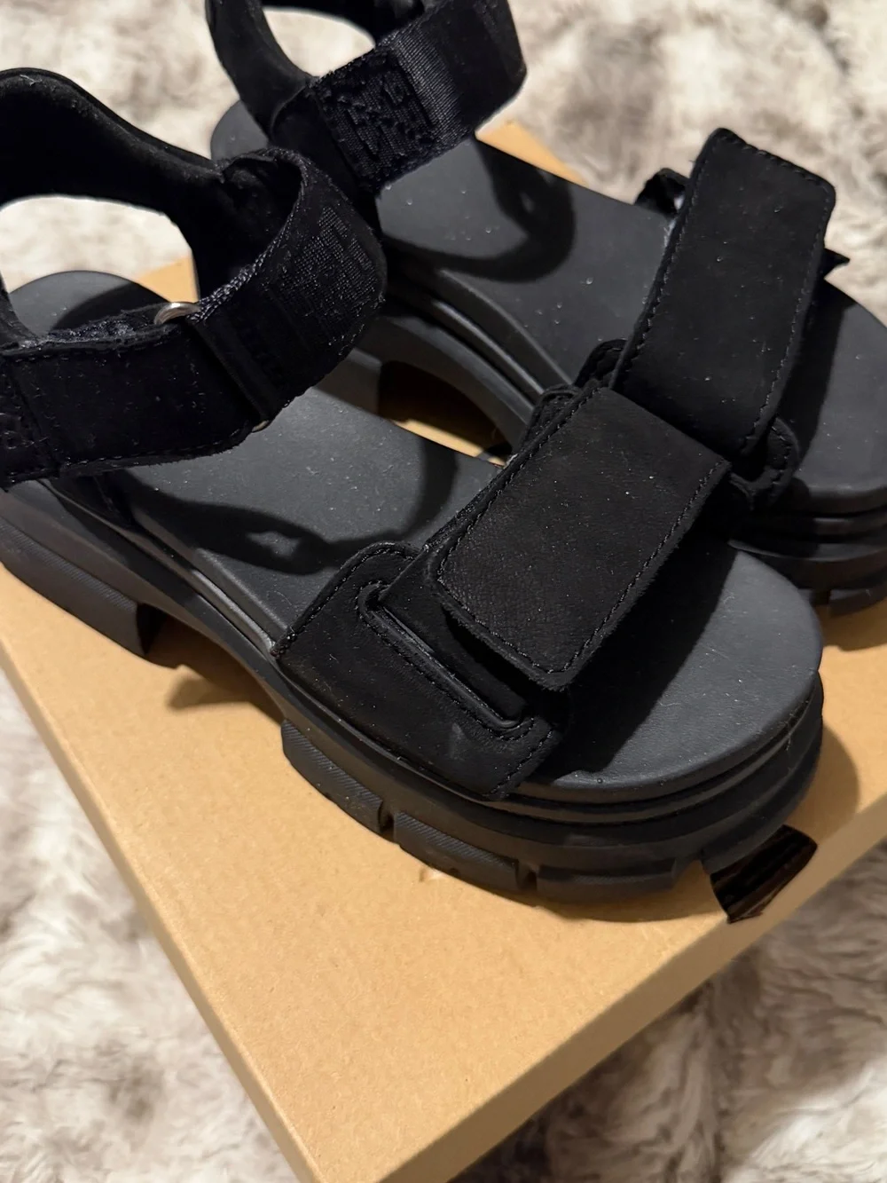 UGG Women's Black Chunky Platform Sandals